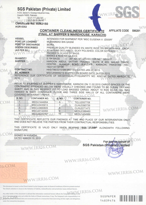 5% Broken Rice for Jebel Ali – Dubai