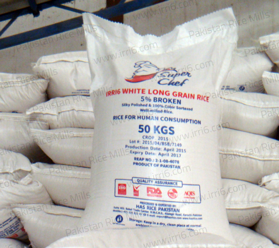 Shipment for Pakistan Long Grain IRRI-6 White Rice, 5% Broken Rice Exporters.